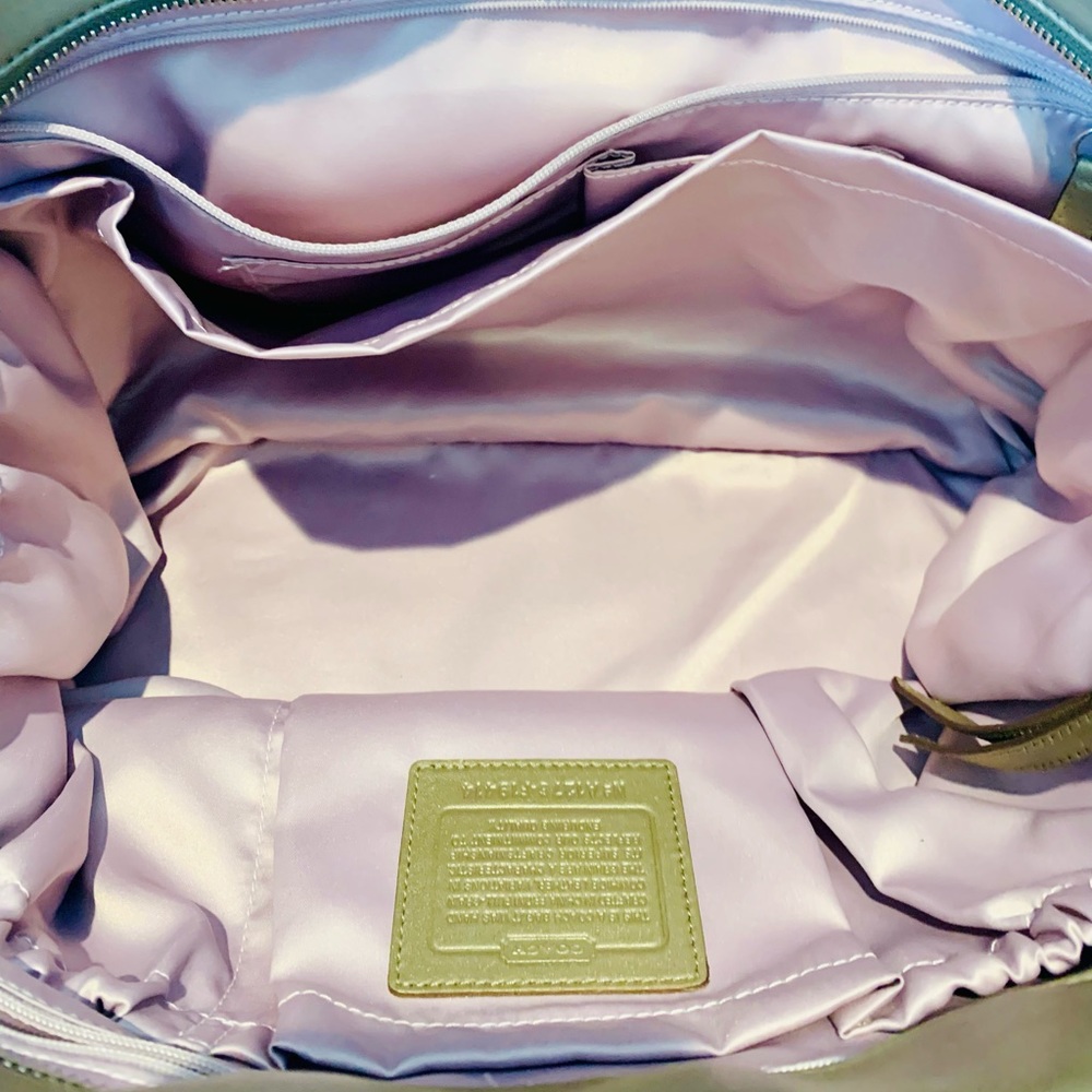 Coach Metallic Taupe Leather Tote/Diaper Bag - Picture 6 of 11